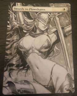 Swords to Plowshares Hand Drawn Altered Art Magic Gathering Melania Elden Ring - Image 1