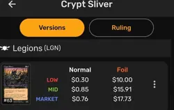 FOIL Crypt Sliver Magic MTG Revised 4th Edition IV - Image 4
