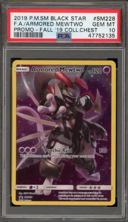 Pokemon Armored Mewtwo Fall '19 Collectors Chest Full Art Promo SM228 PSA 10 - Image 1