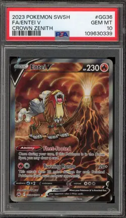 Pokemon Entei V Crown Zenith Galarian Gallery Full Art #GG36 PSA 10 Gem Mint - Image 1