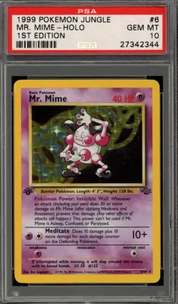 Pokemon Mr. Mime Jungle 1st Edition Holo Rare #6 PSA 10 Gem Mint - Image 1