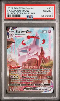 Pokemon Espeon VMAX Alt Art Secret 270/264 Fusion Strike #270 GEM MINT PSA 10 - Image 1