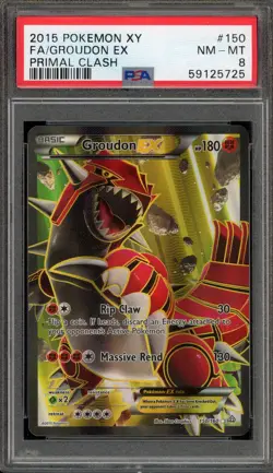 Pokemon Groudon EX XY Primal Clash Full Art #150 PSA 8 - Image 1