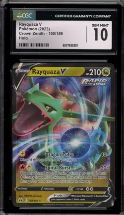 Pokemon Rayquaza V Crown Zenith Holo Ultra Rare #100 CGC 10 Gem Mint - Image 1