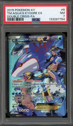 Pokemon Team Aqua's Kyogre Double Crisis Full Art #6 PSA 7 - Image 1