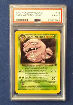 PSA 6 Dark Weezing Holo Team Rocket 2000 Pokemon TCG 14/82 - Image 1