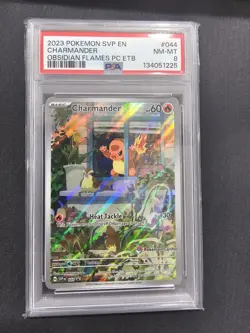 2023 POKEMON OBSIDIAN FLAMES POKEMON CENTER ETB PROMO SVP #044 CHARMANDER PSA 8 - Image 1