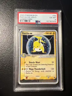 Pokemon Raichu EX #98 Ex Sandstorm PSA 6 - Image 2