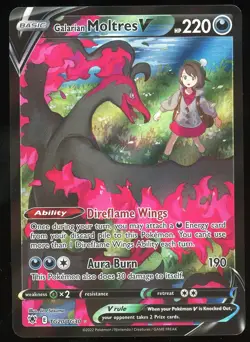 Pokemon Galarian Moltres V Holo Ultra Rare Full Art Astral Radiance TG20/TG30 NM - Image 1
