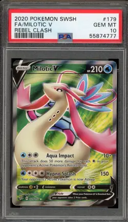 Pokemon Milotic V Rebel Clash Full Art #179 PSA 10 Gem Mint - Image 1