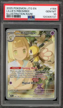 Pokemon Lillie's Ribombee Journey Together Illustration Rare #164 PSA 10 - Image 1
