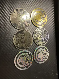 Small 27 Lot Of Pokemon Coins + 5 Pins TCG Pokemon Game - Image 5