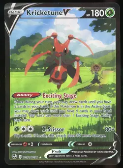 Pokemon TCG Kricketune V Holo Ultra Rare Full Art Silver Tempest TG12/TG30 NM - Image 1