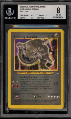 Pokemon Shining Steelix Neo Destiny Unlimited Holo Secret Rare #112 BGS 8 - Image 1