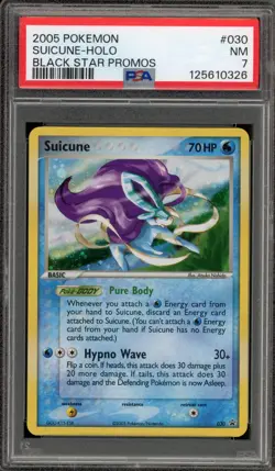 Pokemon Suicune Black Star Holo Promo #030 PSA 7 - Image 1