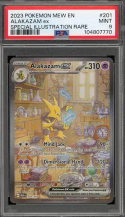 Pokemon Alakazam ex 151 MEW EN Special Illustration Rare #201 PSA 9 Mint - Image 1