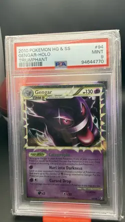 Pokemon Gengar Prime 94/102 PSA 9 Mint HGSS Triumphant Holo Rare 2010 - Image 1