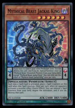 Yugioh Mythical Beast Jackal King INCH-EN048 1st Edition Super Rare NM - Image 1