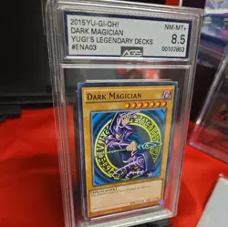 YUGIOH YGLD-ENA03 Dark Magician 2015 Yugi's Legendary Decks AGS 8.5 MINT - Image 3