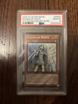 Yu-Gi-Oh! Maiden of White SDWD-EN041 Secret Rare 1st Edition PSA 10 Gem - Image 1