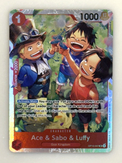 Ace & Sabo & Luffy OP13-007 SR Super Rare One Piece Carrying on His Will - Image 1