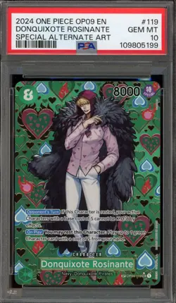 One Piece CCG Donquixote Rosinante Special Alternate Art OP04-119 PSA 10 - Image 1