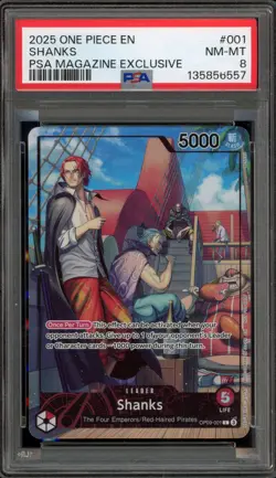 One Piece CCG Shanks PSA Magazine Exclusive Promo OP09-001 PSA 8 - Image 1