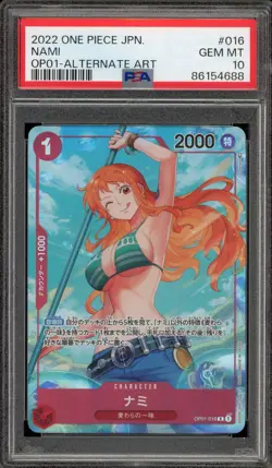 One Piece CCG Nami Japanese Alternate Art OP01-016 PSA 10 Gem Mint - Image 1