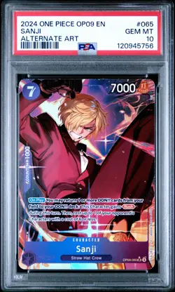 2024 ONE PIECE OP09-EMPERORS IN THE NEW WORLD #065 SANJI ALT ART PSA 10 - Image 1