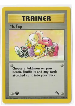 1st Ed Mr. Fuji Non-Holo WOTC Pokemon Card 58/62 Fossil Set LP - Image 1