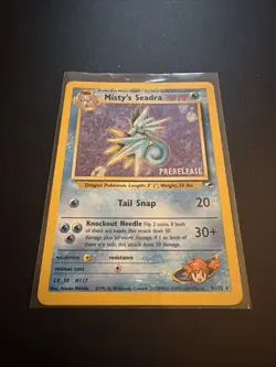 Pokemon Card Misty's Seadra 9/132 Gym Heroes Holo Rare WOTC Prerelease NM-LP - Image 2