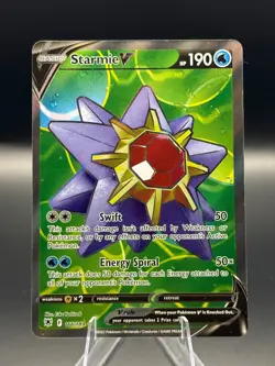 Starmie V (Full Art) 166/189 Swsh10: Astral Radiance Holo Pokemon TCG Card NM - Image 1