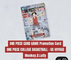 One Piece Monkey D. Luffy US College Basketball Card Rutgers PROMO 1/27 PRE SALE - Image 1