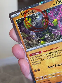 POKEMON OKIDOGI 111/167 RARE COSMOS HOLOFOIL WITH SWIRL TRICK OR TRADE NM CARD - Image 2