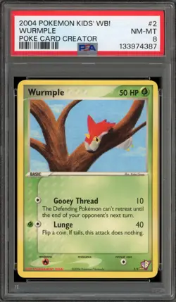 Pokemon Wurmple Kids' WB! Poke Card Creator #2 PSA 8 - Image 1