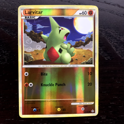Larvitar 51/95 Pokemon Unleashed HS Reverse Holo Common Card LP/MP - Image 1