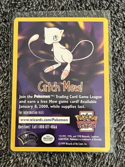 Catch Mew Promo Card - Pokemon the Movie - 1999 Pokemon Wizards of the Coast. - Image 3
