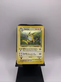 Pokemon TCG Raichu Holo Rare Card 16/130 Base Set 2 - Image 1