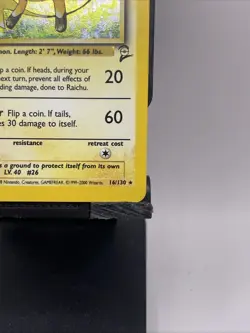 Pokemon TCG Raichu Holo Rare Card 16/130 Base Set 2 - Image 4