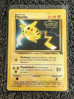 1999 Pokemon PIKACHU Black Star Movie Promo Card 1st Movie WB - Image 3