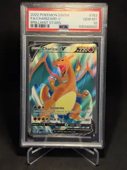 Charizard V - 153/172 - Ultra Rare - Brilliant Stars - Pokemon Card - PSA 10 - Image 1