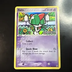 POKEMON EX DELTA SPECIES REVERSE HOLO STAMPED RALTS COMMON CARD 81/113 - Image 1