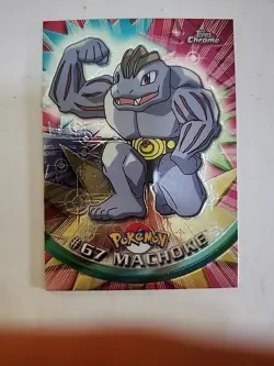2000 Topps Chrome Pokemon Series 1 #67 Machoke Spectra Card Perfect Corners - Image 1