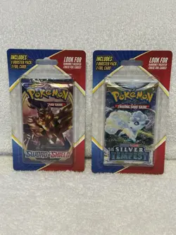 Pokemon TCG: Sword & Shield Booster and Silver Tempest w/ 1 Foil Card Hanger NEW - Image 1