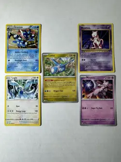 Pokemon TCG Mewtwo Greninja Lugia Latios 5 Card Lot - Image 1