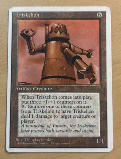 Magic The Gathering TRISKELION Card, 4th Edition - Image 1