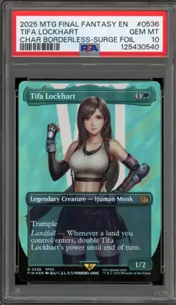 Magic MTG Tifa Lockhart FF CHAR Borderless Surge Foil #0536 PSA 10 Gem Mint - Image 1