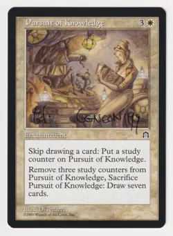 Signed Pursuit of Knowledge LP Stronghold Artist DiTerlizzi Dated 99 MTG Magic! - Image 1