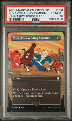 2024 MTG FALLOUT VAULT BOY BORDERLESS #358 NUKA-COLA VENDING MACHINE PSA 10 - Image 1