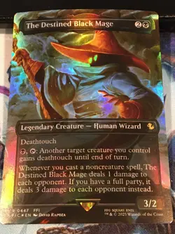 The Destined Black Mage (Borderless) FOIL - FINAL FANTASY MTG: Near Mint - Image 1